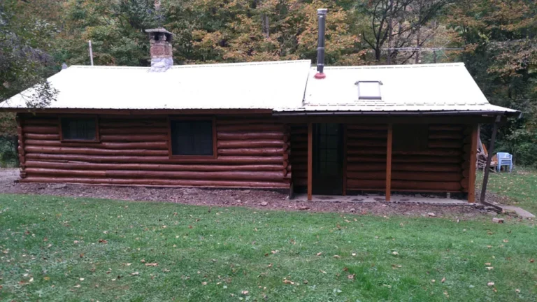 log cabin after