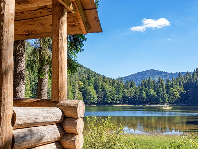 Log Cabin on a lake